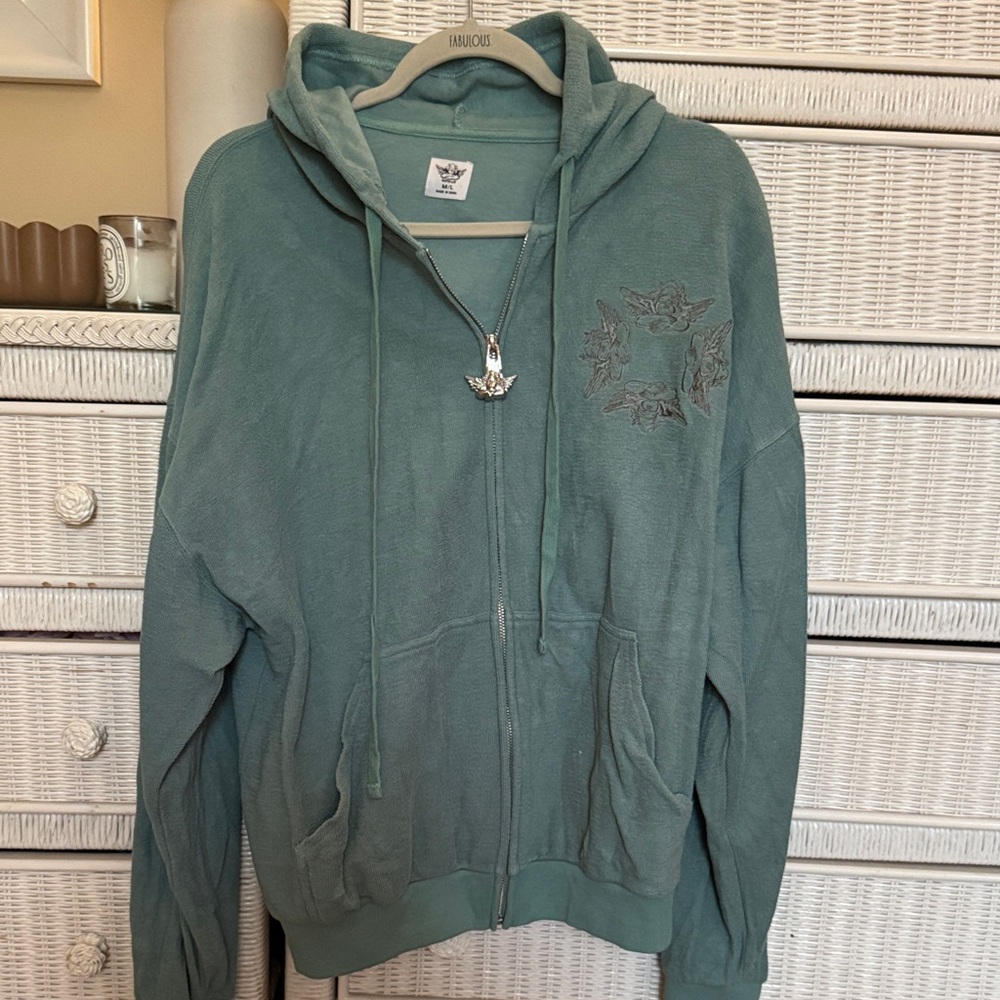 Boys Lie Green Zip-Up Hoodie